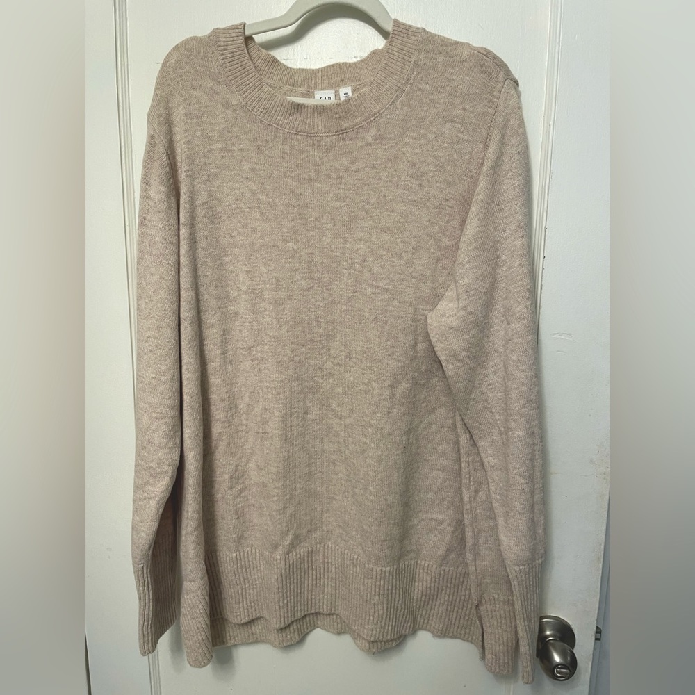 Gap Merino Wool Crewneck Tunic Sweater XXL Oatmeal Heather